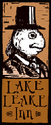 Lake Leake Inn logo - trout in a suit with a top hat